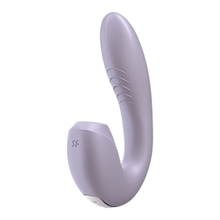 Силиконовый вакуумный вибромассажер для клитора и точки G фиолетовый Satisfyer Sunray