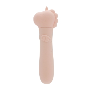 Вибропуля единорожка для клитора телесного цвета Unihorn USB Bullet Heart Throb