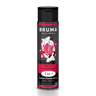 Масажна олія Лубрикант із ароматом полуниці Bruma Premium Massage Hot Oil Strawberry 3 в 1 100мл
