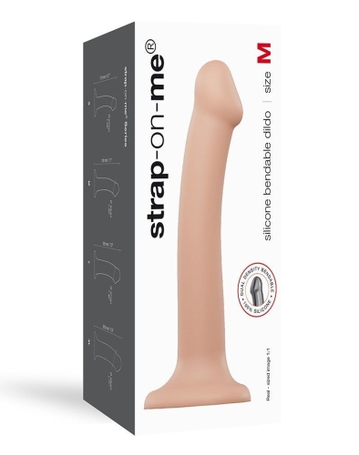 Фаллоимитатор силиконовый на присоске Strap-On-Me Dual Density Dildo Flesh M - 4