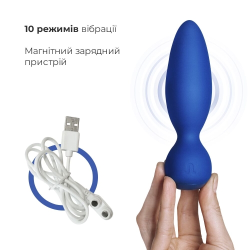 Анальна вібропробка синього кольору Adrien Lastic Little Rocket - 4