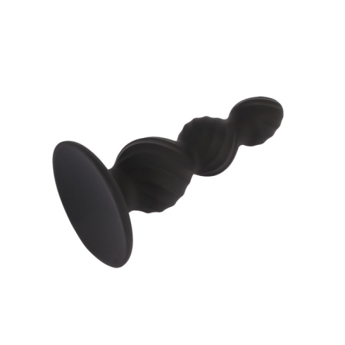 Анальная пробка ребристая черного цвета Chisa Anal Control - 3