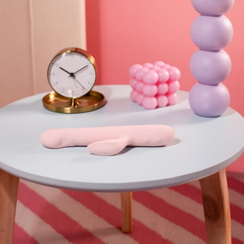Вибратор кролик для точки G и клитора розовый Good Vibes Only SHAI Thrusting Vibrator - 11