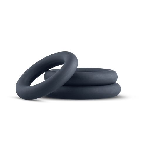 Набір ерекційних кілець для члена синього кольору Boners 3 Piece Cock Ring Set - 1