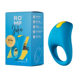 Эрекционное виброкольцо на член силиконовое синее Romp Juke Silicone Penis Ring Clitoral Stimulation Vibrator