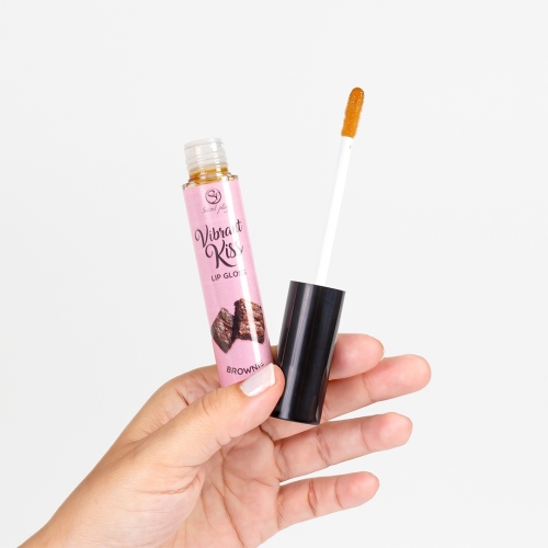 Блиск для губ з ефектом вібрації та смаком брауні Secret Play Vibrant Kiss - 4