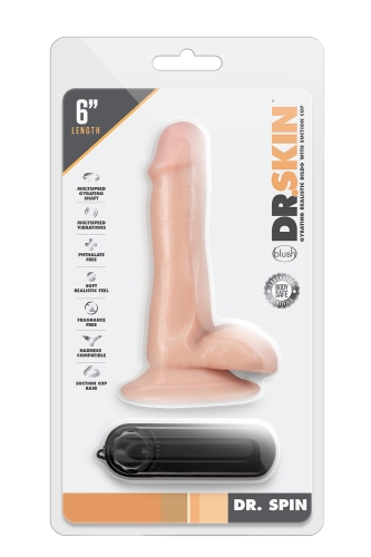 Вибратор реалистичный на присоске с вращением Blush DR Skin dr spin 6inch gyrating dildo - 2