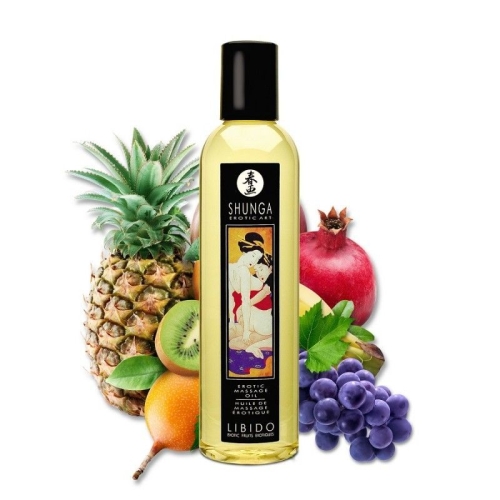 Масло для масажу розслаблююче з ароматом екзотичних фруктів Shunga Libido 250 мл - 1