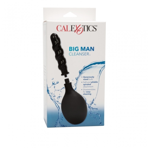 Анальний душ із рельєфною насадкою чорний Big Man Cleanser CalExotics, 420 мл - 5