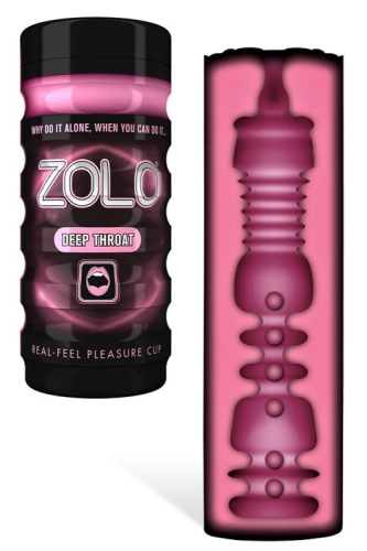 Мастурбатор для чоловіків рожевого кольору Zolo Deep Throat Cup - 2