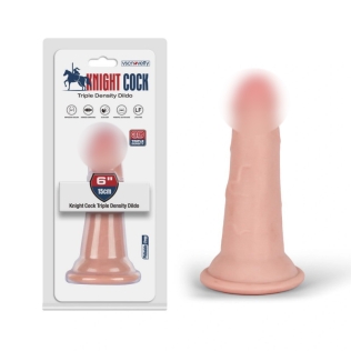 Фаллоимитатор реалистичный на присоске телесного цвета Vscnovelty Knight Cock 3D Triple Density Dildo 6.0