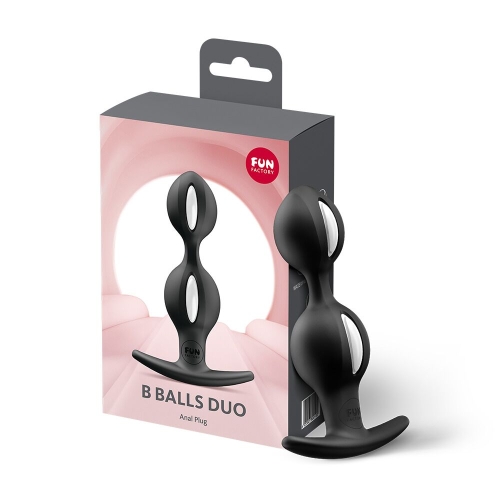 Анальные шарики с эффектом вибрации черные Fun Factory B BALLS DUO - 3