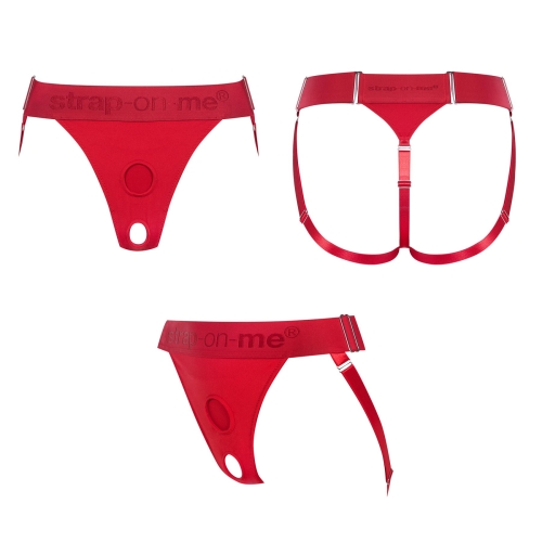 Трусики для страпона красного цвета Strap On Me HARNAIS LINGERIE UNIQUE размер One Size - 2