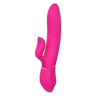 Кролик вібратор з відростком для клітора рожевий Dreamtoys Essentials Duo Thruster