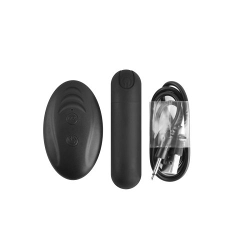 Мини вибропуля для клитора с пультом управления черная Vscnovelty Pleasure Luxury Mini Rechargeable Bullet Vibrator - 3