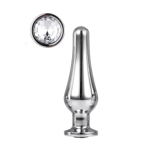 Анальная пробка конической формы Dream Toys GLEAMING LOVE SILVER PLEASURE PLUG M