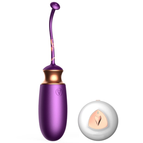 Віброяйце з підігрівом і пультом ДУ силіконовий фіолетовий Vibrating Love EGG USB - 15