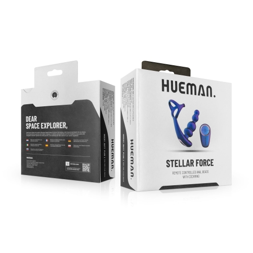 Вібромасажер простати з ерекційним кільцем фіолетовий Hueman Stellar Force Anal Beads with Cockring - 8
