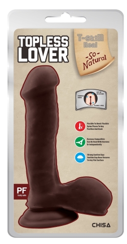 Фалоімітатор реалістичний на присоску коричневий з мошонкою CHISA Topless Lover - 5