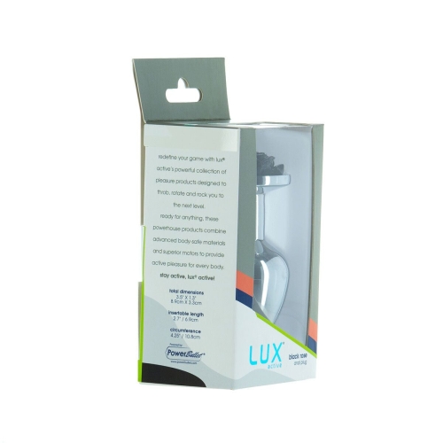 Металлическая анальная пробка Lux Active Rose Anal Plug черная - 7
