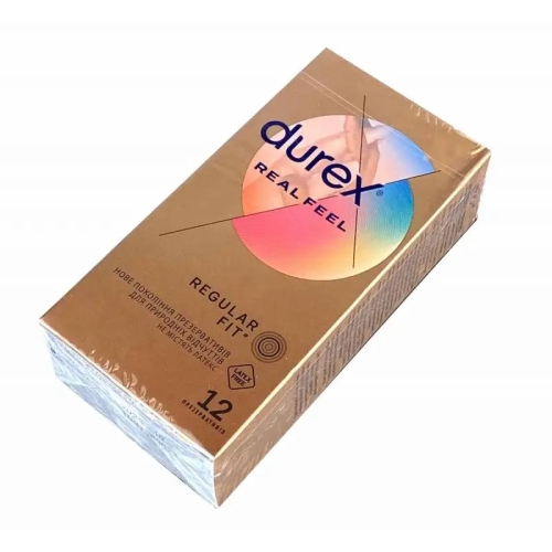 Презервативы из синтетического латекса с силиконовой смазкой Durex Real Feel 12 штук - 4