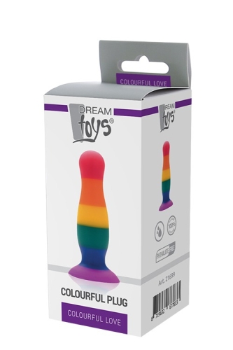 Райдужна анальна втулка COLOURFUL LOVE PLUG - 4