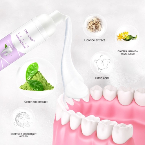 Зубна паста для відбілювання зубів OmyLady Teeth Whitening Mousse 60мл - 2
