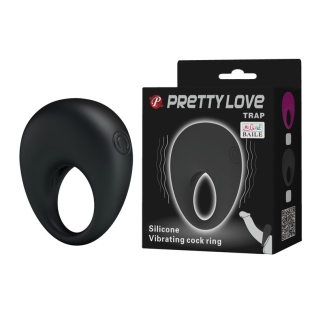 Віброкільце еректильне з силікону LYBAILE Pretty Love TRAP чорний