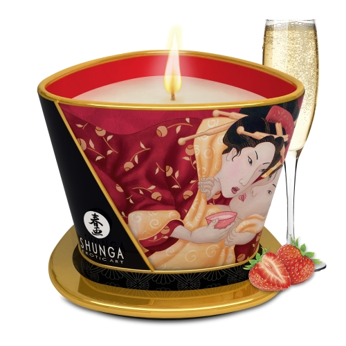 Масажна свічка з ароматом полуниці та шампанське SHUNGA Sparkling Strawberry Wine 170 мл - 1