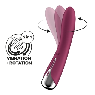 Вибратор вагинальный и для точки G с ротацией красного цвета Satisfyer Spinning Vibe 1