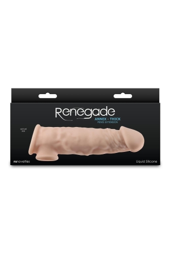 Насадка на член із отвором для мошонки бежева NS Novelties Renegade - 3