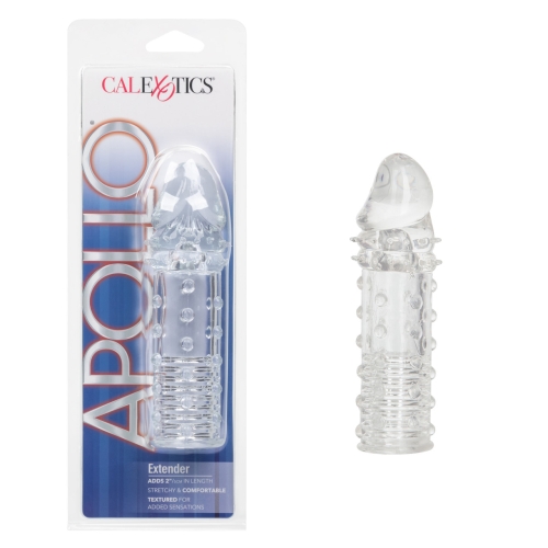 Удлиняющая реалистичная насадка с рельефом прозрачного цвета California Exotic Novelties Extender Clear - 1