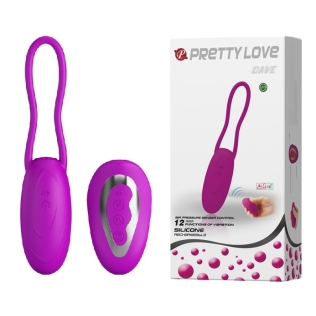 Віброяйце з пультом ДУ фіолетове PrettyLove-DAVE 12 Functions