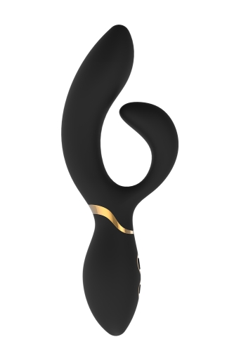 Вібромасажер кролик з відростком для клітора чорний Dream Toys ELITE AMELIE LUXXE - 4