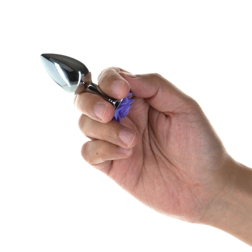 Металлическая анальная пробка Lux Active Rose Anal Plug фиолетовая - 4
