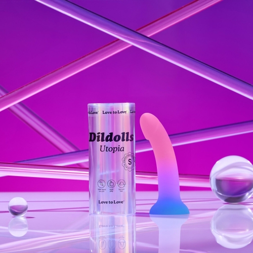 Насадка для страпону на присосці з кольоровим градієнтом Love To Love Dildolls Utopia розмір S - 6
