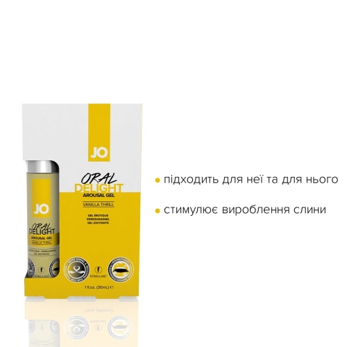 Возбуждающий гель для оральных ласк System JO ORAL DELIGHT - VANILLA THRILL (30 мл) (Систем Джо) - 3