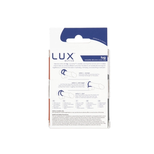 Подвійне ерекційне кільце LUX Active tug Versatile Silicone Cock Ring - 9