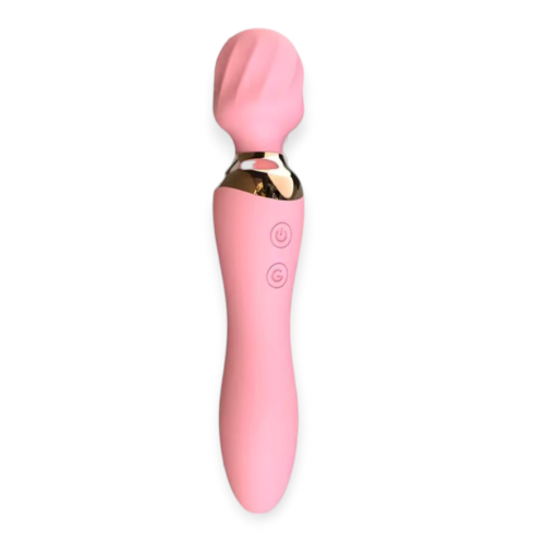 Вібромасажер Ванд мікрофон двосторонній вагінальний та для стимуляції клітора рожевого кольору Sexy desires Double vibration - 2
