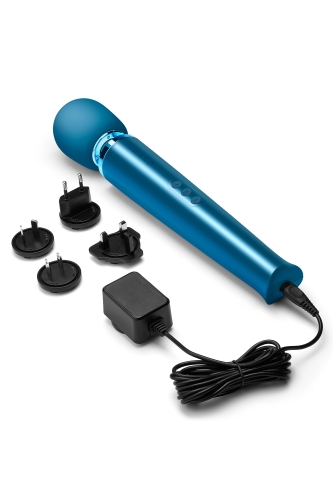 Вібромасажер Ванд у формі мікрофона синього кольору Le Wand Rechargeable massager - 5