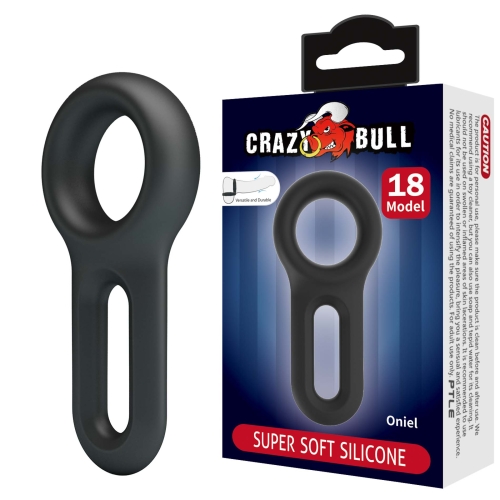 Ерекційне на член та мошонку чорне LYBAILE Crazy Bull №18 Oniel - 1
