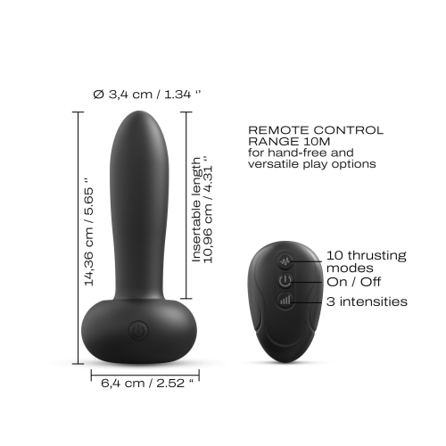 Анальний вібратор пульсатор чорного кольору Dorcel DEEP THRUST - 2