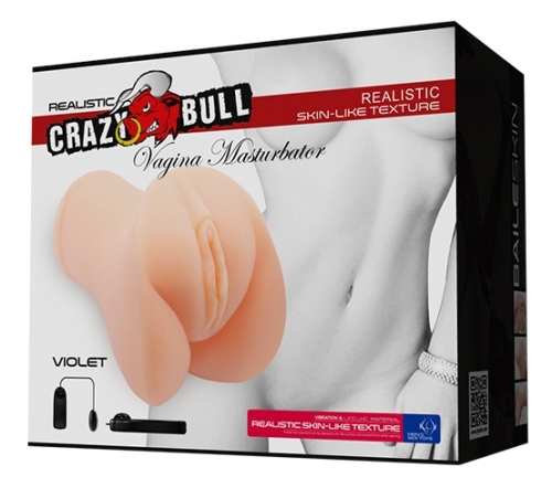 Мастурбатор вагіна з вібрацією тілесного кольору з пультом ДК LYBAILE Crazy Bull - 9