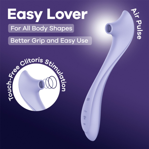 Вакуумный клиторальный стимулятор силиконовый сиреневый Satisfyer Easy Lover - 6
