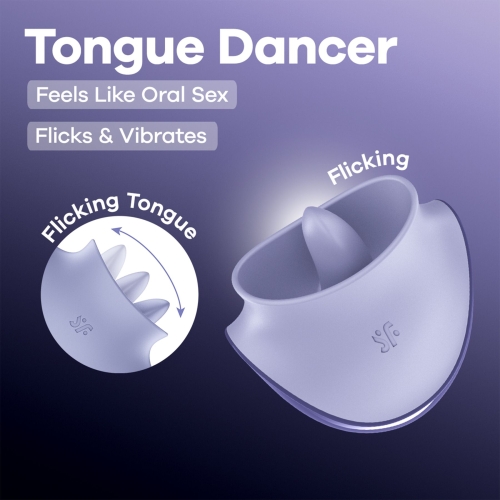 Клиторальный вибратор с подвижным язычком сиреневый Satisfyer Tongue Dancer - 6