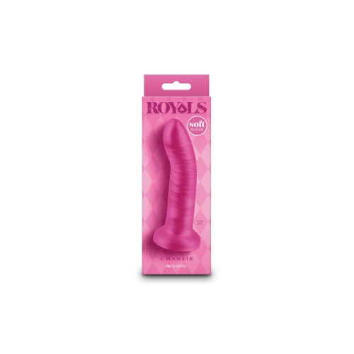 Фалоімітатор на присосці рожевий сріблястий NS Novelties Royals - 7&amp;quot; Charlie Metallic Pink - 4