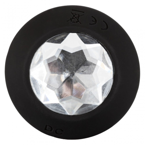 Анальная пробка с вибрацией Crystal Probe камень прозрачный California Exotic черная - 7