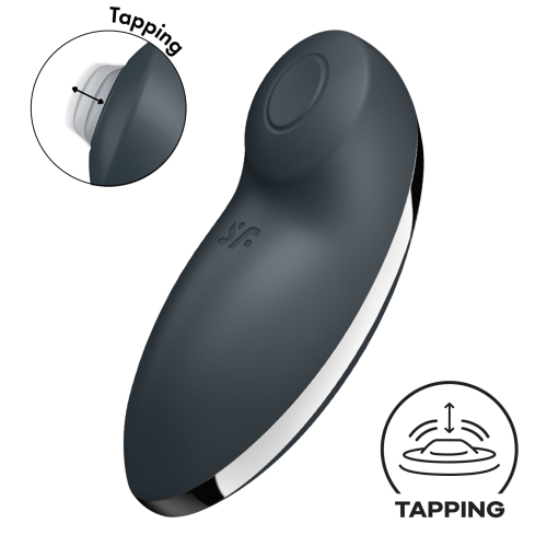 Вібратор Пульсатор для стимуляції клітора сірого кольору Satisfyer Tap &amp;amp; Climax 2 - 1