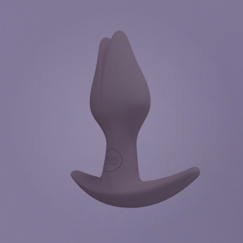 Анальная пробка в форме розы темно серого цвета Fun Factory Bootie Fem - 6