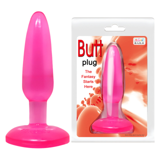 Анальная пробка на присоске розовая BAILE Butt Plug